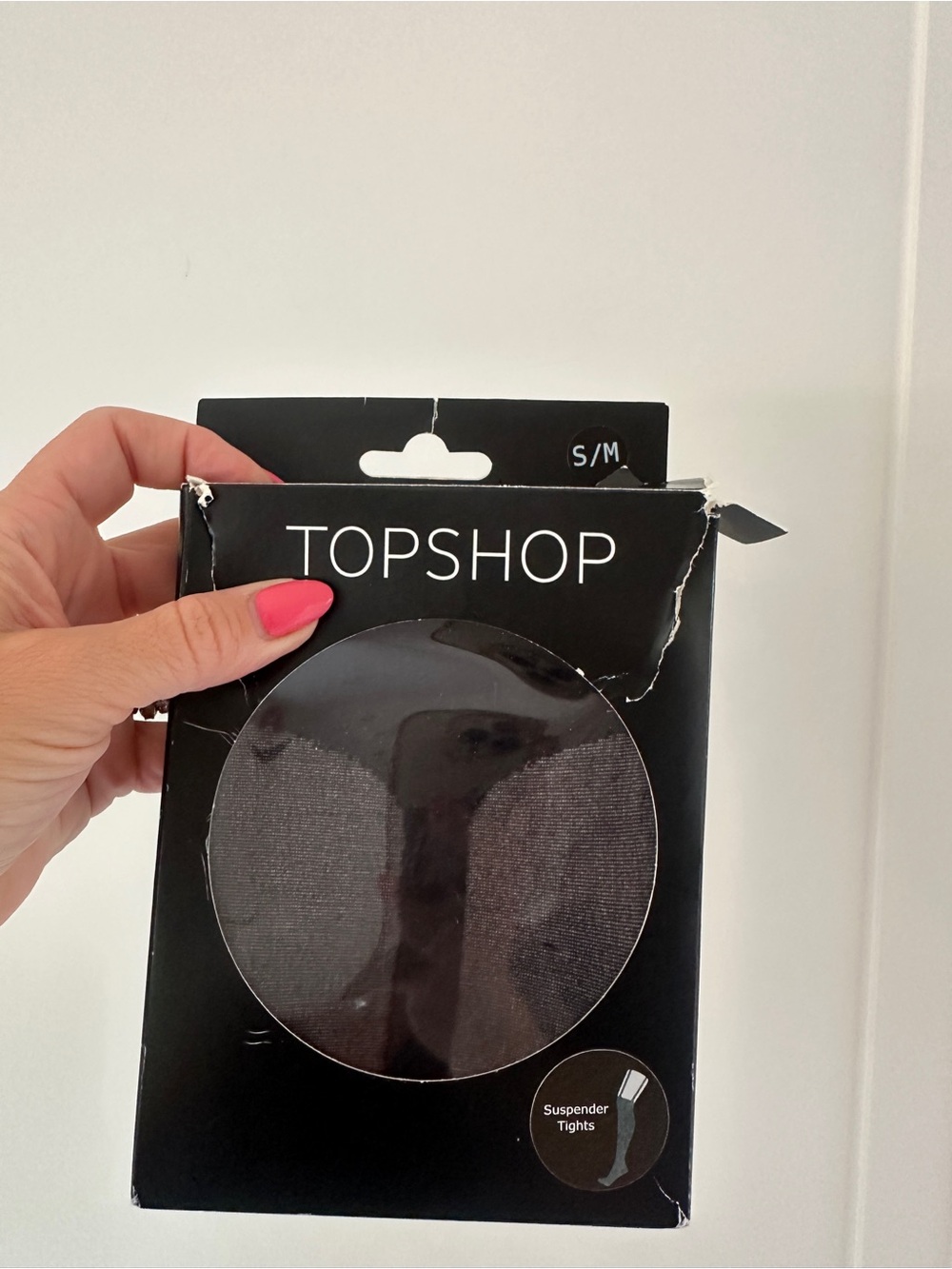Topshop Black Suspender Tights S/M New in Package